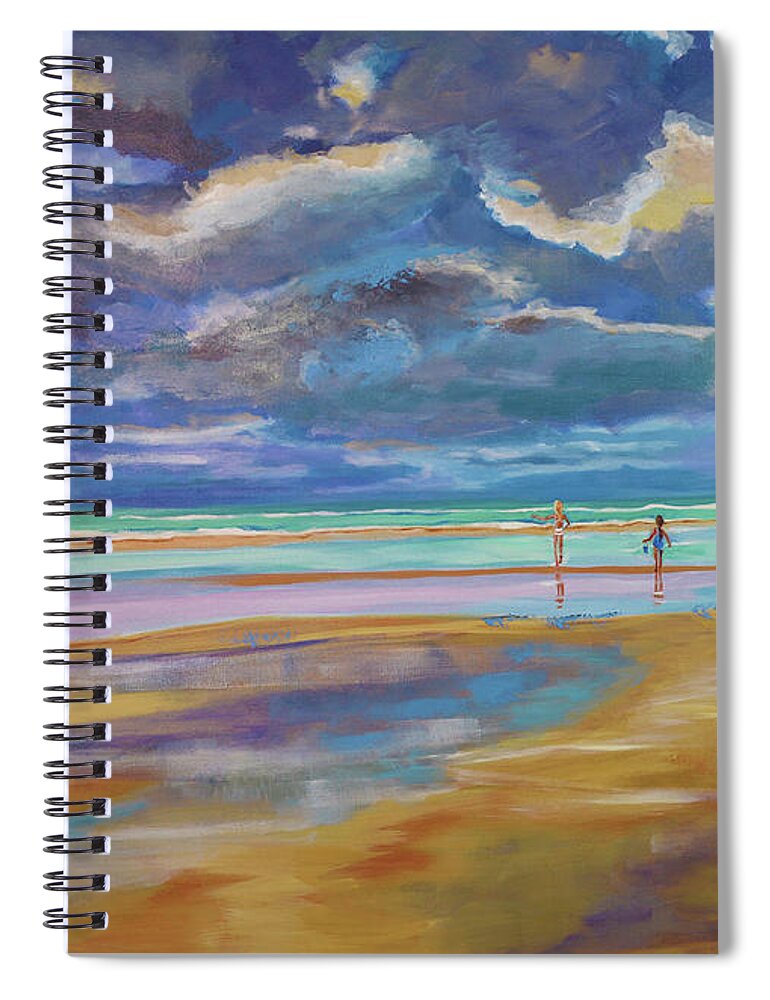 Original Spiral Notebook featuring the painting Beach afternoon by Julianne Felton