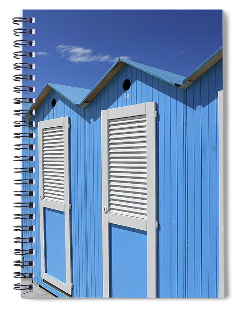 Beach Hut Spiral Notebook featuring the photograph Beach Huts by Vincenzo Lombardo