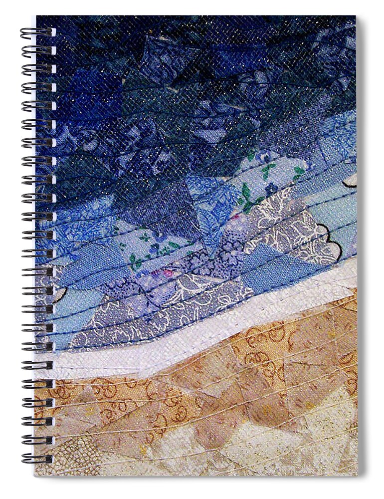Fiber Art Spiral Notebook featuring the tapestry - textile Beach by Pam Geisel