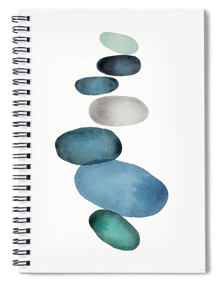 Modern Spiral Notebook featuring the painting Beach Stones 1- Art by Linda Woods by Linda Woods