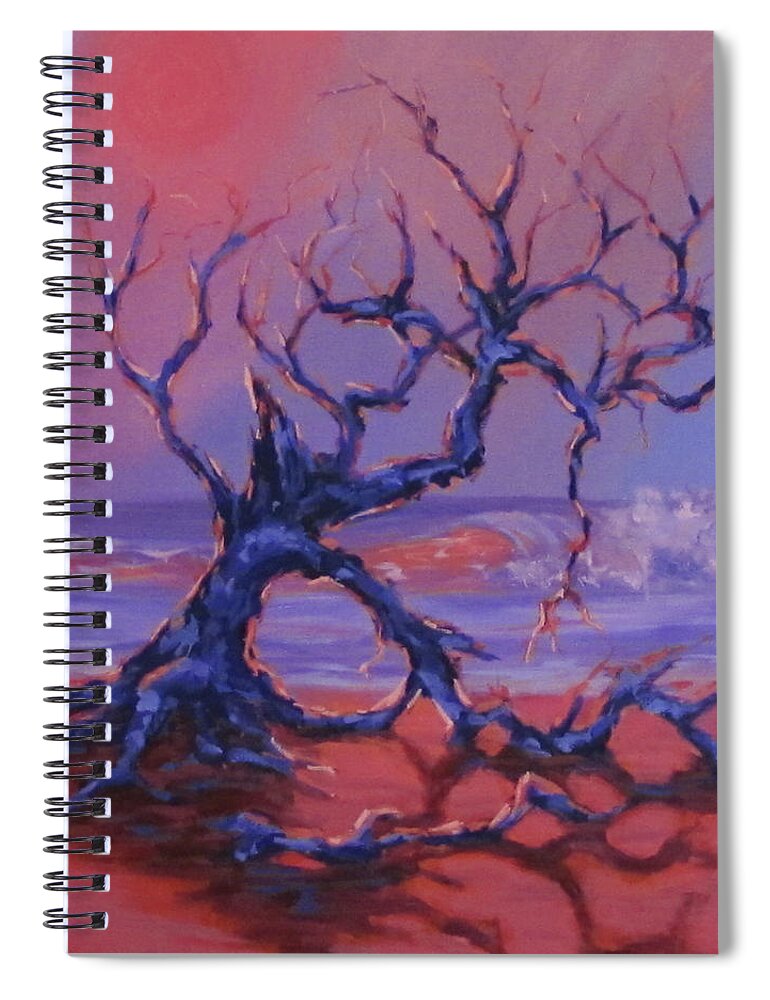Trees Spiral Notebook featuring the painting Beached by Karen Ilari