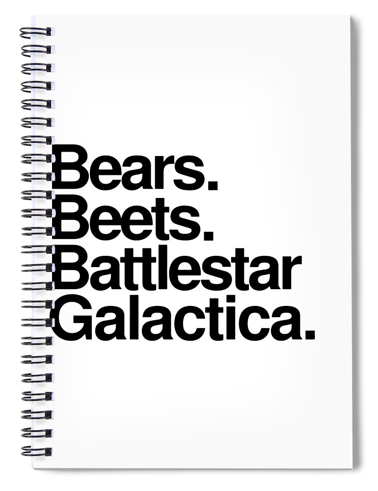 Strangerthings Spiral Notebook featuring the digital art Bears Beets Battlestar Galactica by Anisa Lesta