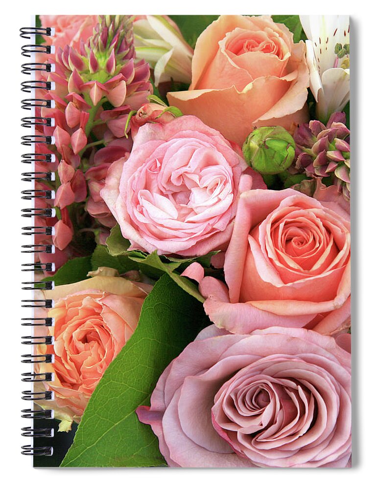 Large Group Of Objects Spiral Notebook featuring the photograph Beautiful Bouquet Of Flowers In Soft by Lubilub