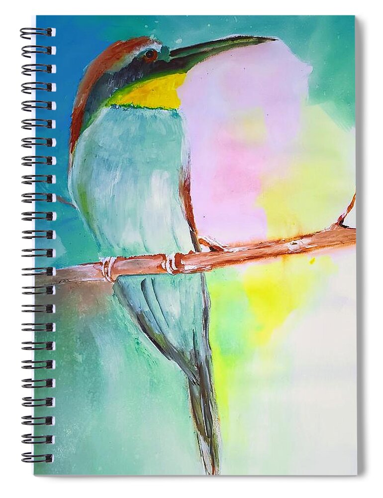 Bird Spiral Notebook featuring the digital art Beautiful Little Bird by Lisa Kaiser