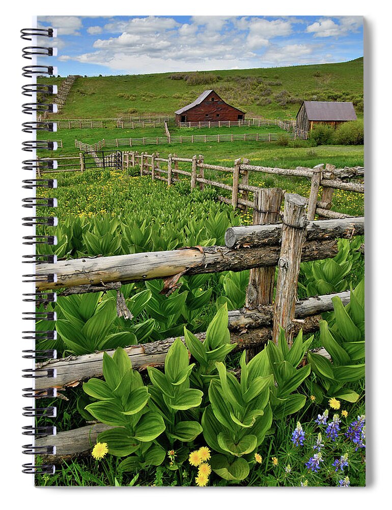 Colorado Spiral Notebook featuring the photograph Beautiful Ranch Scene in Colorado by Ray Mathis