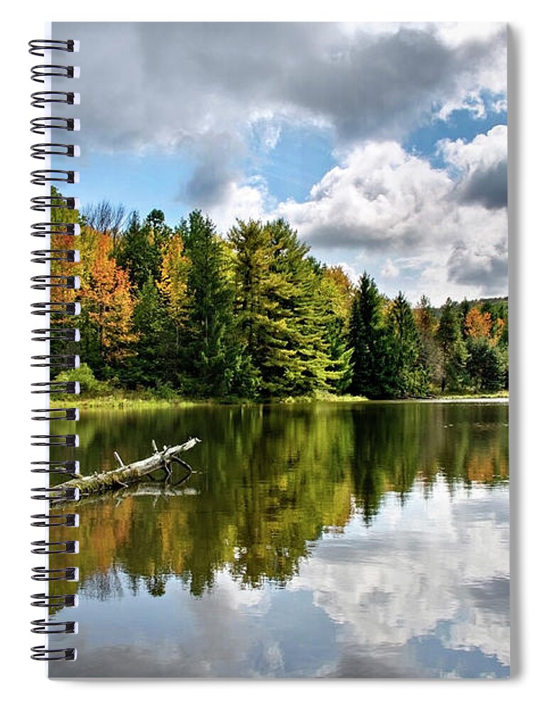 Fall Spiral Notebook featuring the photograph Beautiful Lake Reflection Landscape by Christina Rollo