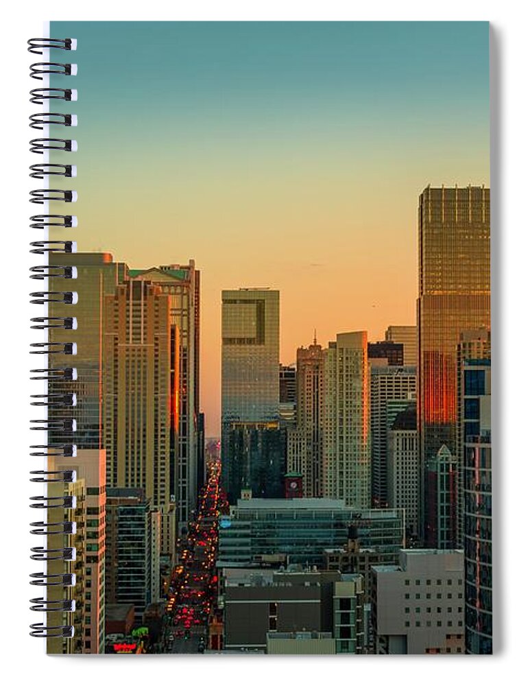 Chicago Spiral Notebook featuring the photograph Beautiful Sunset - Chicago, IL by Bobby K