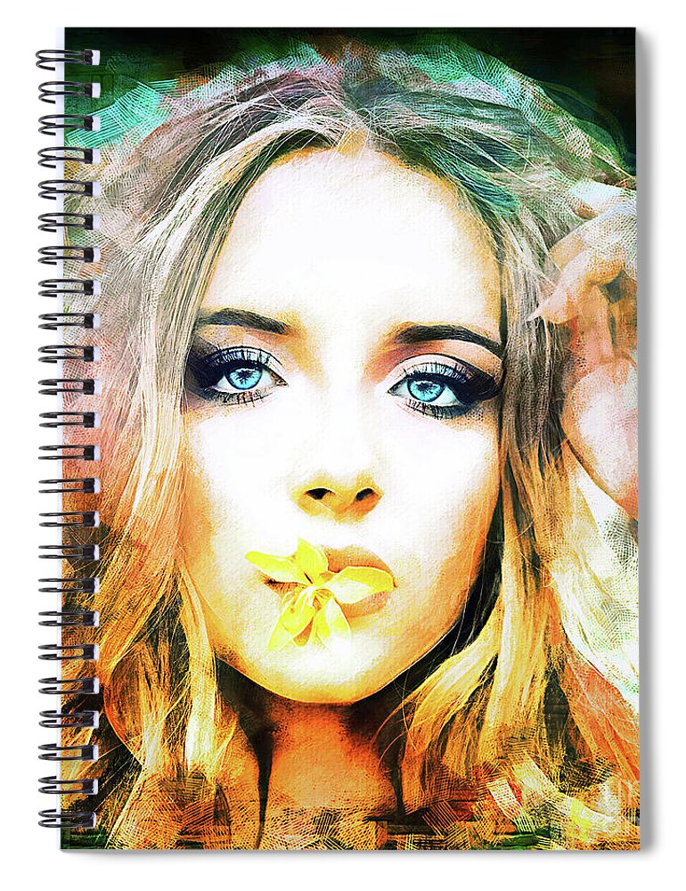 Woman Spiral Notebook featuring the photograph Beauty Blue Eyes by Jack Torcello