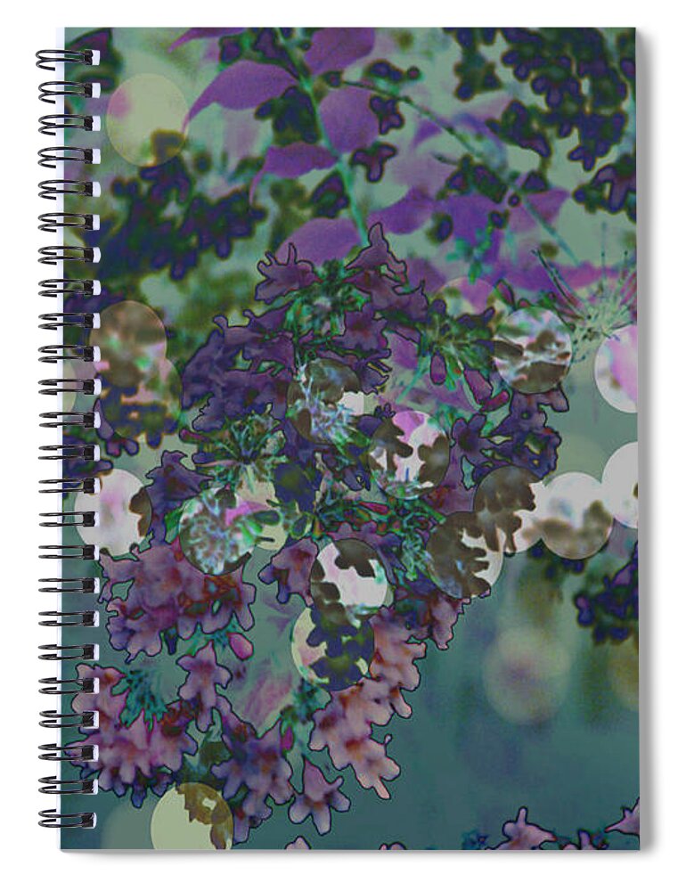 Beauty Bush Spiral Notebook featuring the photograph Beauty Bush Purple Abstract by Mike McBrayer