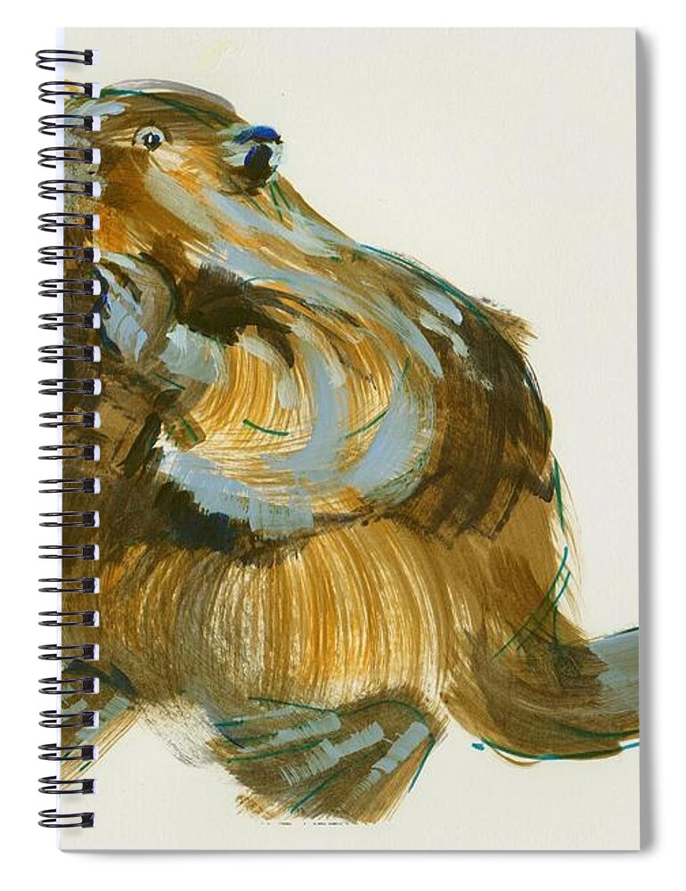 Beaver Spiral Notebook featuring the painting Beaver painting by Mike Jory