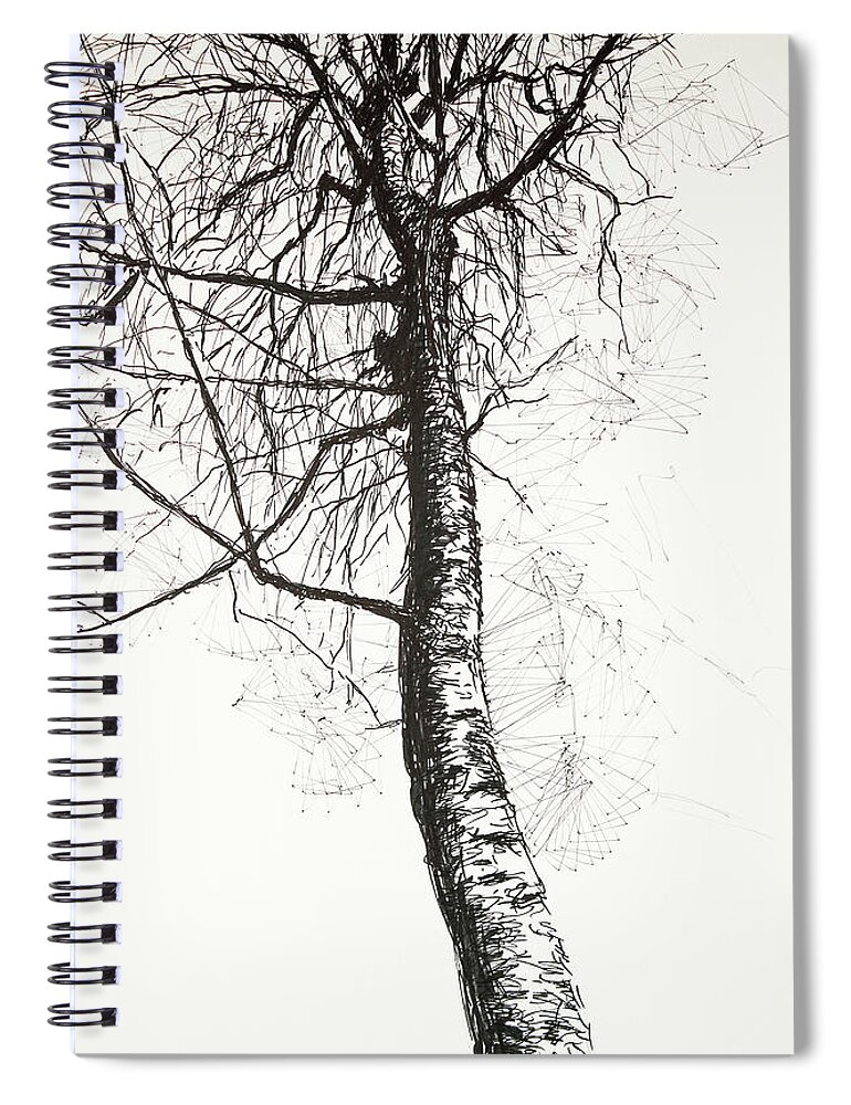 Beech In Early Spring Spiral Notebook featuring the drawing Beech in early spring by Hans Egil Saele