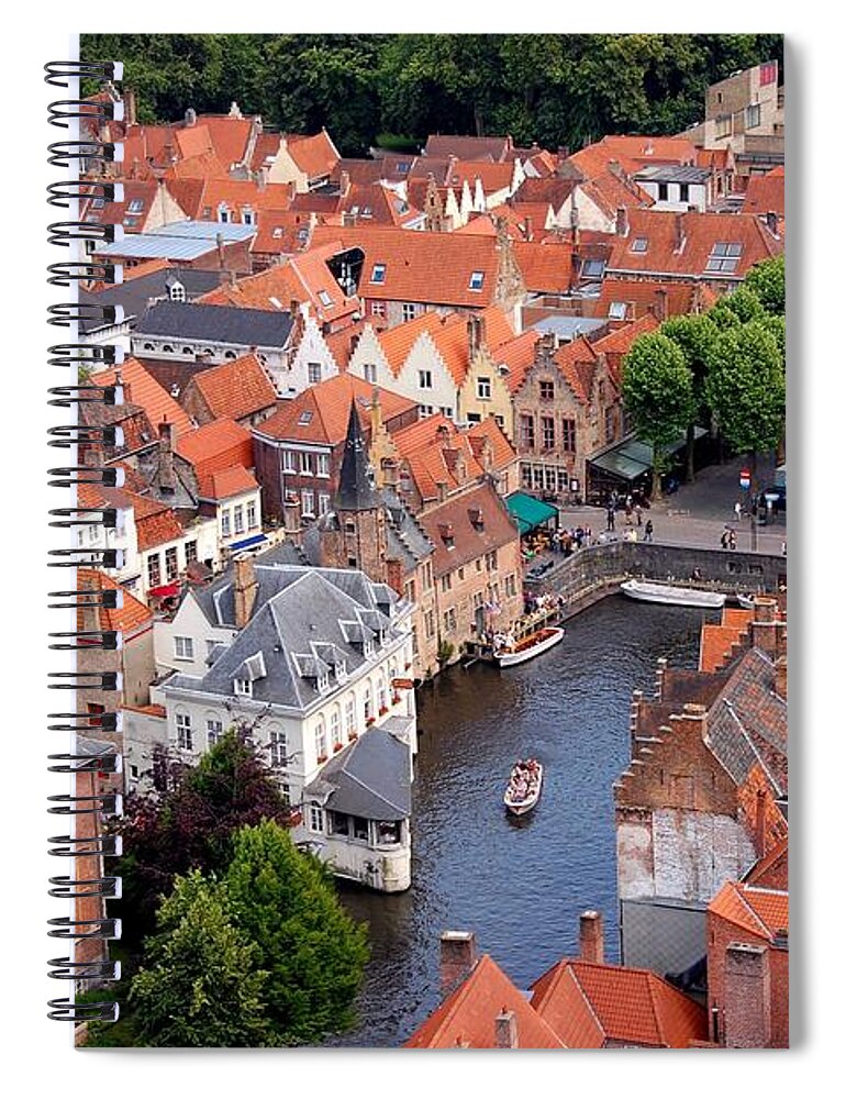 Belgium Spiral Notebook featuring the photograph Belgium, Brugge, Cityscape by Deborah Lynn Guber