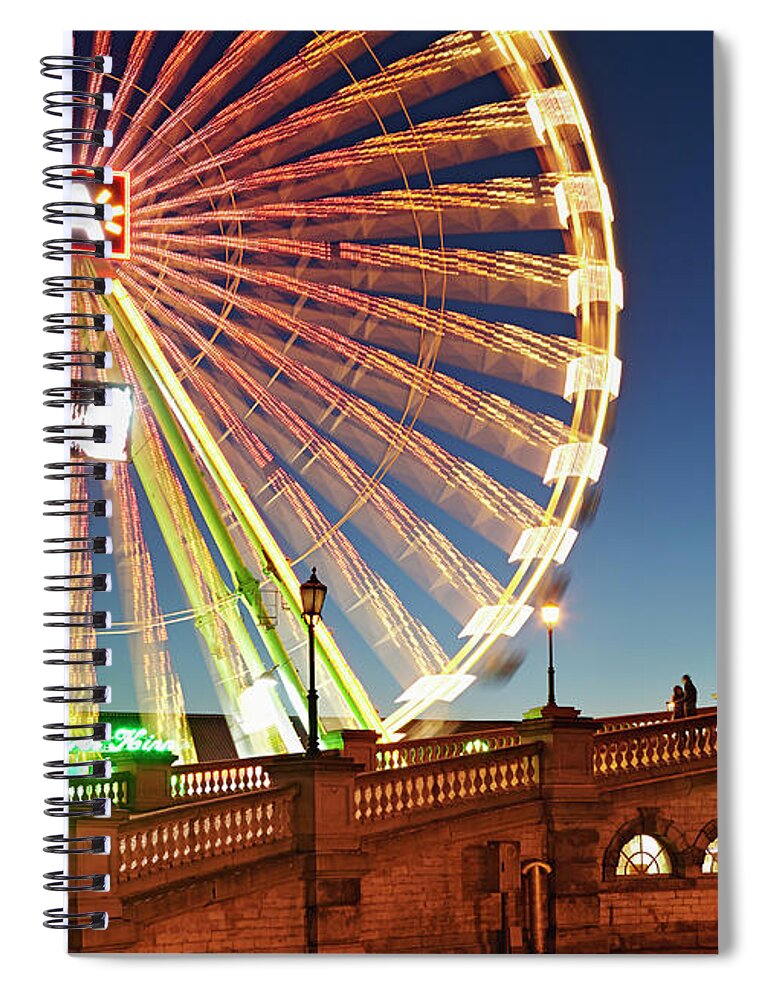 Estock Spiral Notebook featuring the digital art Belgium, Flanders, Ferris Wheel by Richard Taylor