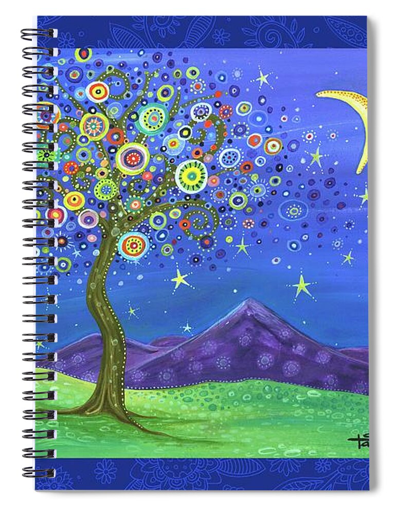 Tree Spiral Notebook featuring the digital art Believe in Your Dreams - Poetry by Tanielle Childers