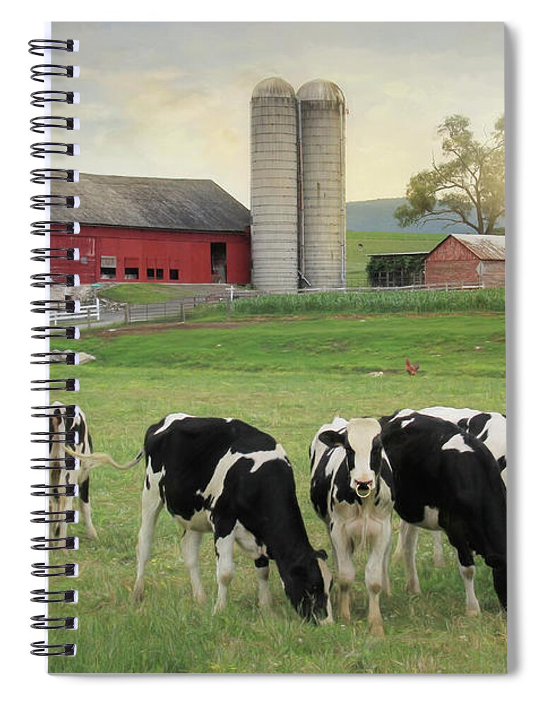 Farm Spiral Notebook featuring the photograph Belleville Cows by Lori Deiter