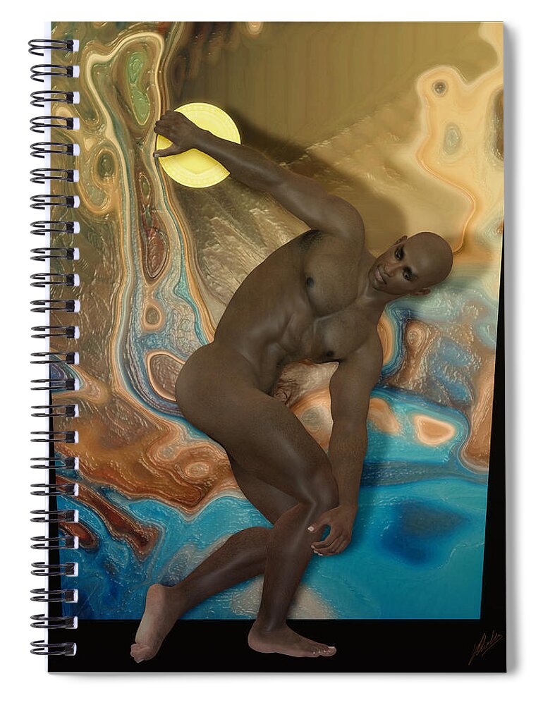 Discobolus Of Africa Spiral Notebook featuring the digital art Discobolus of Africa by Joaquin Abella