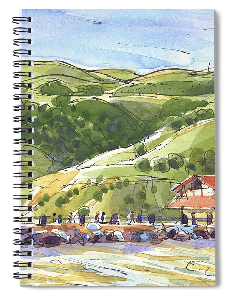 Benicia Spiral Notebook featuring the painting Benicia Point Pier by Judith Kunzle