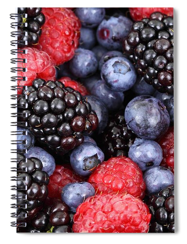 Food Spiral Notebook featuring the photograph Berries of the forest by Top Wallpapers