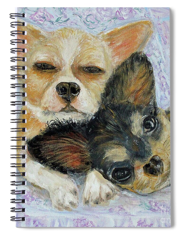 Animal Spiral Notebook featuring the painting Best Friends by Lyric Lucas