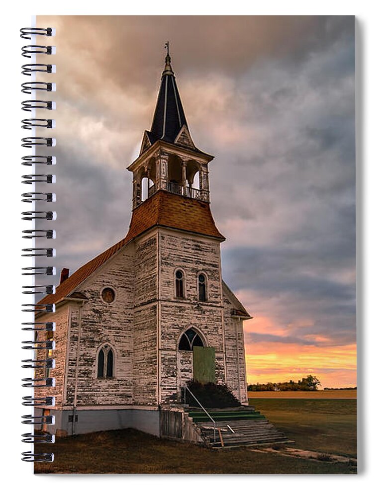Church Spiral Notebook featuring the photograph Bethel Sunset by Harriet Feagin