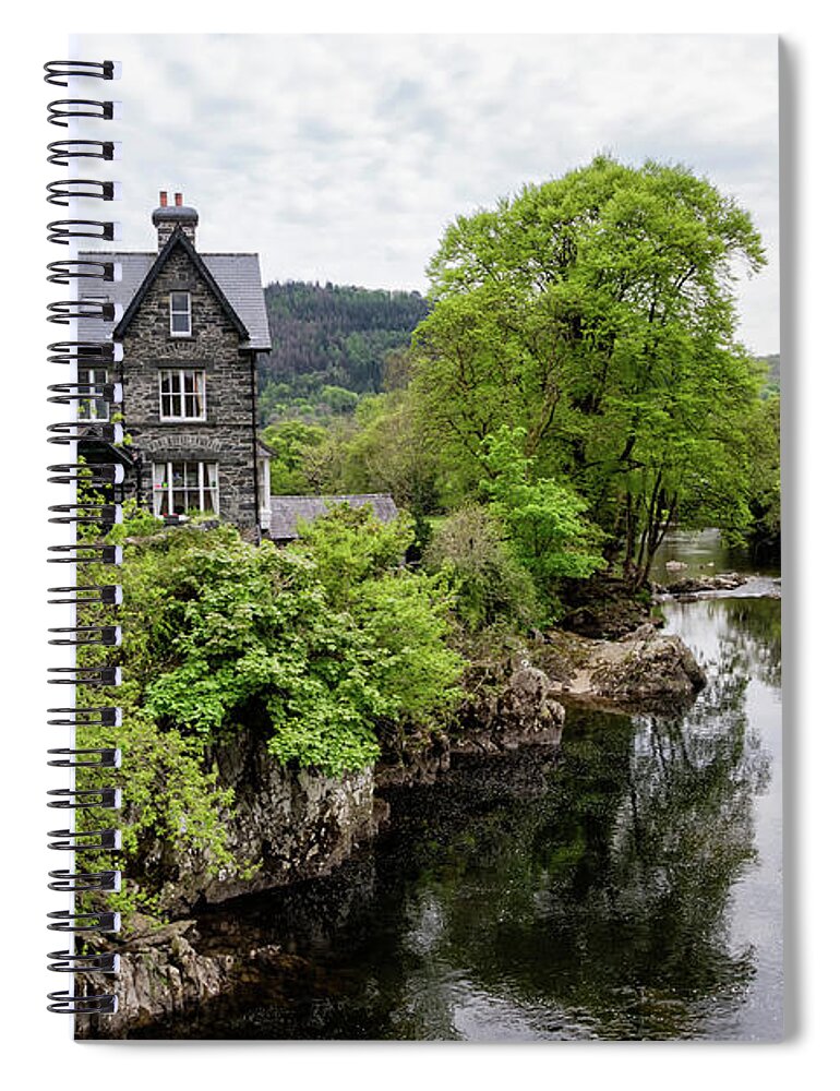 Buildings Spiral Notebook featuring the photograph Betws y coed Wales by Shirley Mitchell