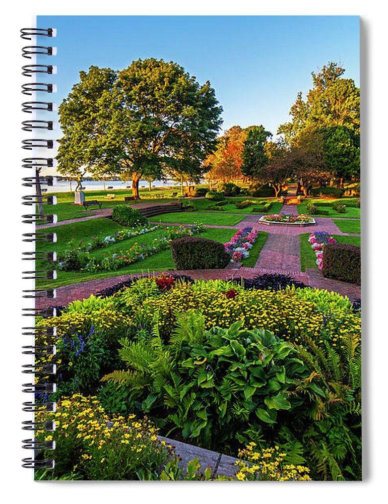 Beverly Spiral Notebook featuring the photograph Beverly MA Lynch Park Wide View Sunrise Morning Light by Toby McGuire