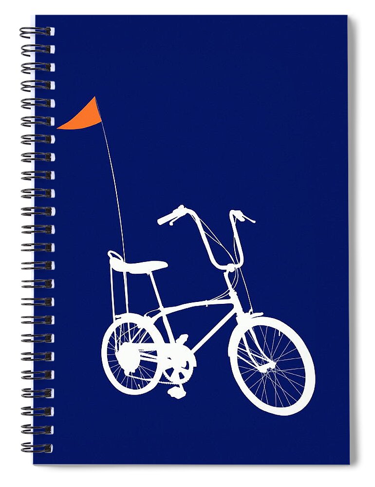 Cool Attitude Spiral Notebook featuring the digital art Bicycle With Banana Seat And Flag by Chad Baker