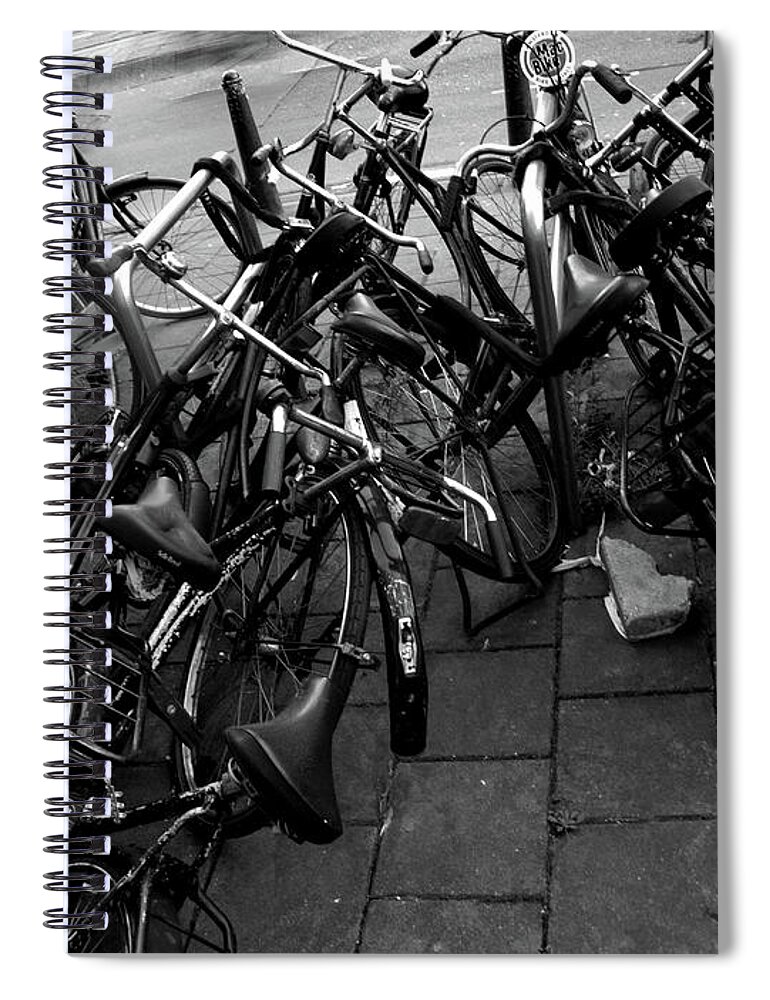 Bicycles Spiral Notebook featuring the photograph Bicycles by Edward Lee
