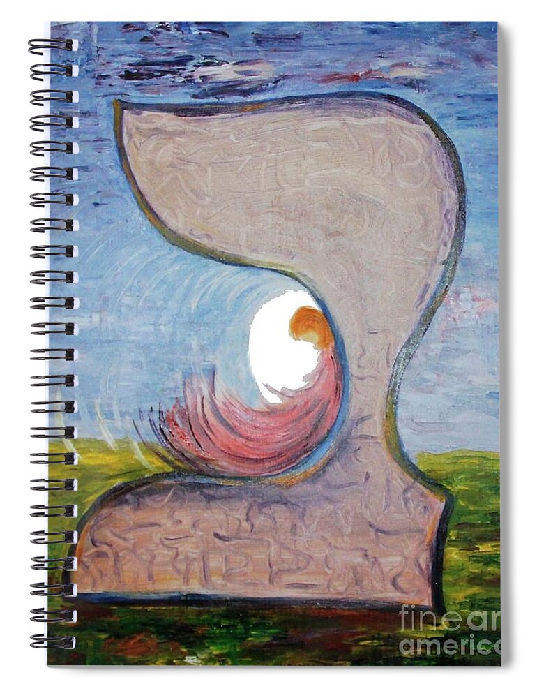 Beit Spiral Notebook featuring the photograph BEIT - meditation in oil by Hebrewletters SL