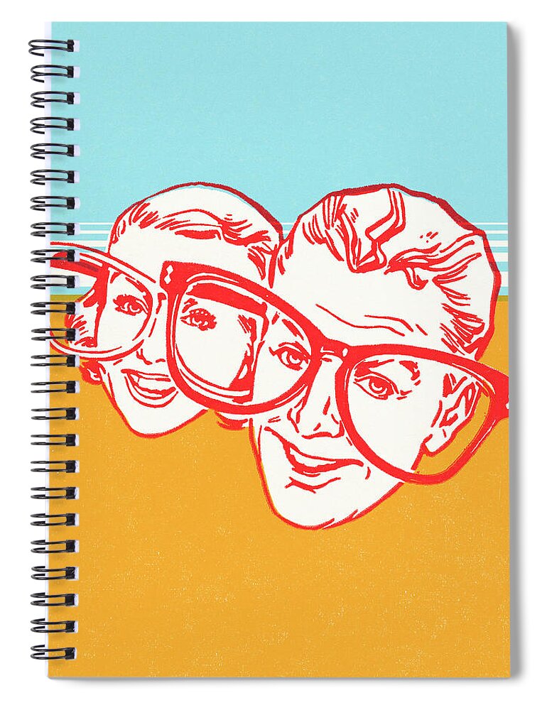 Accessories Spiral Notebook featuring the drawing Big glasses are funny by CSA Images