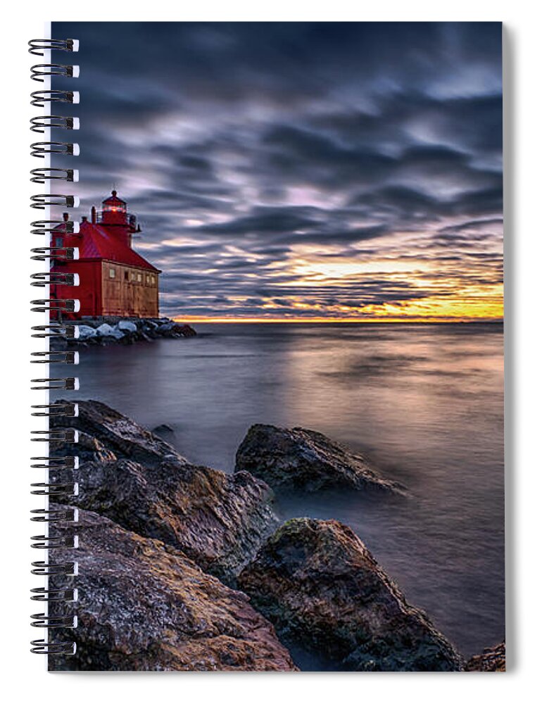 Lighthouse Spiral Notebook featuring the photograph Big Red by Brad Bellisle