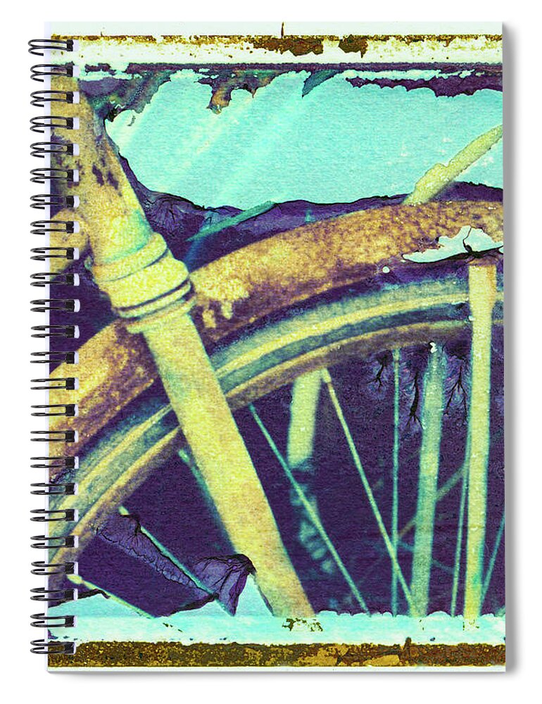 Abstract Spiral Notebook featuring the photograph Bike 3 by Joye Ardyn Durham