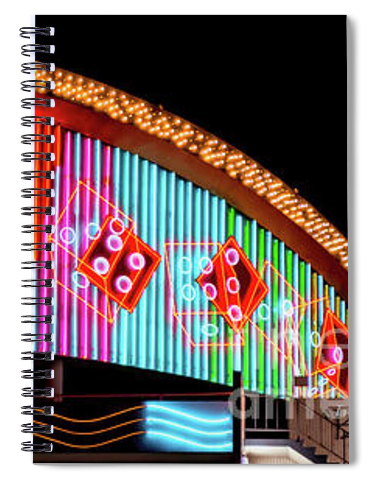 Fremont Street Spiral Notebook featuring the photograph Binions Casino Parking Garage Neon Lights 3 to 1 Ratio by Aloha Art