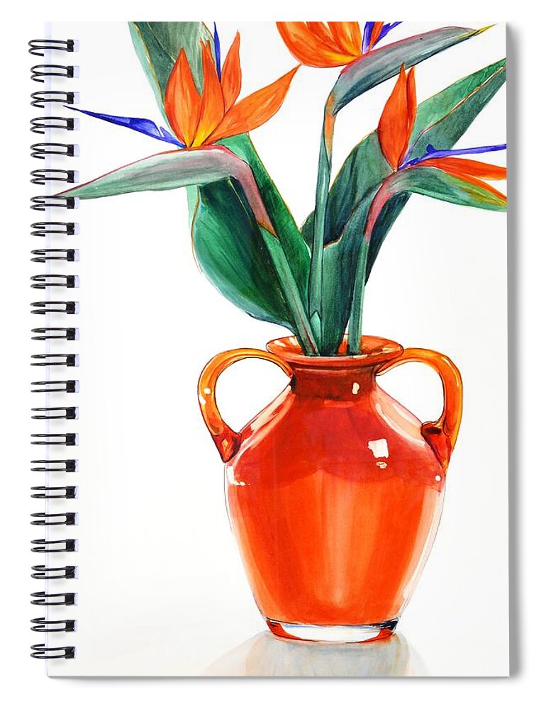 Bird Of Paradise Spiral Notebook featuring the painting Bird of Paradise by Jane Loveall