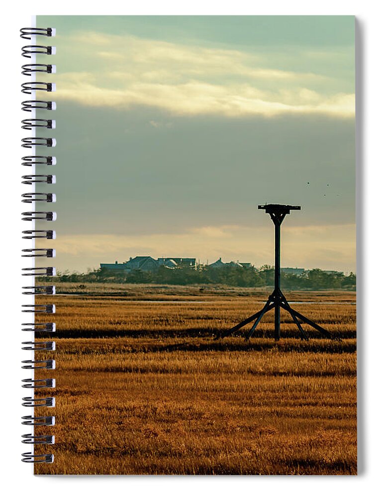 Marshland Spiral Notebook featuring the photograph Bird Stand. by William Bretton
