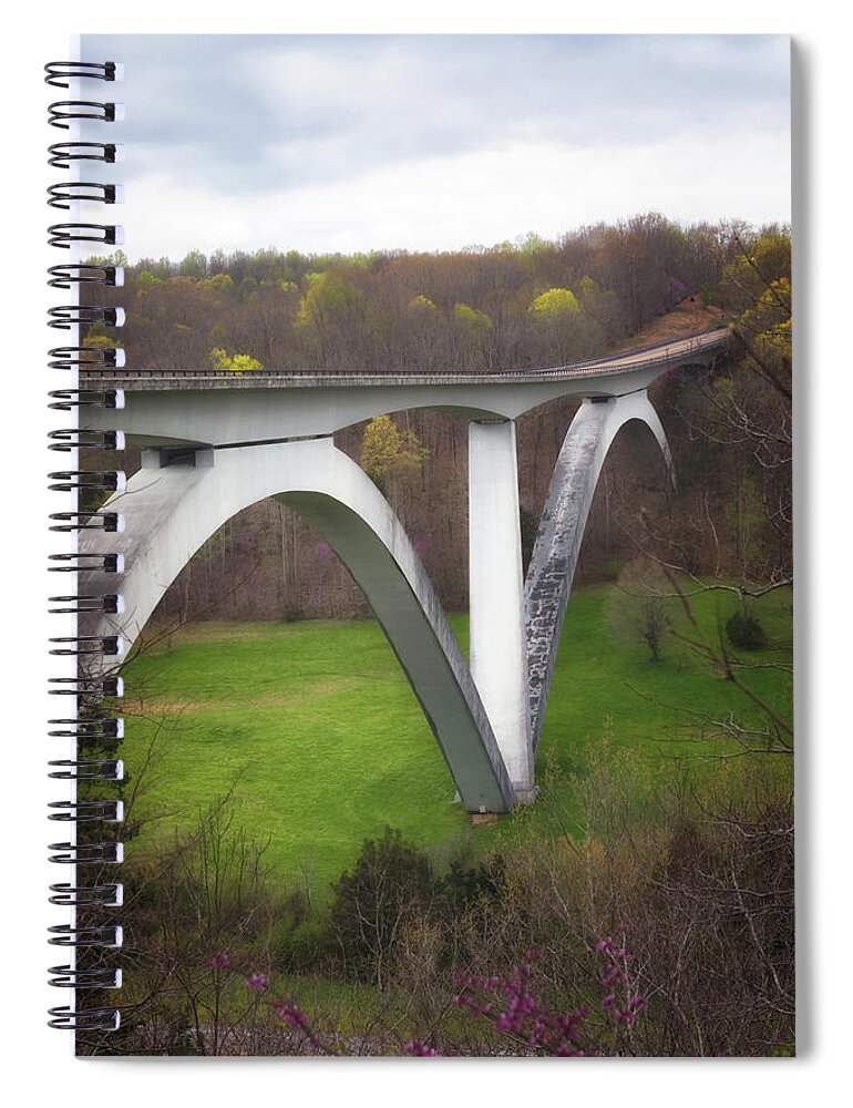 Bridge Spiral Notebook featuring the photograph Birdsong Hollow Double Arch Bridge by Susan Rissi Tregoning