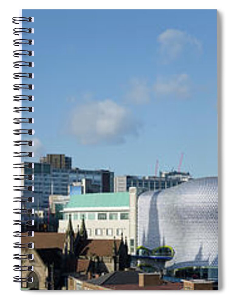 Shadow Spiral Notebook featuring the photograph Birmingham Skyline Panorama by Dynasoar