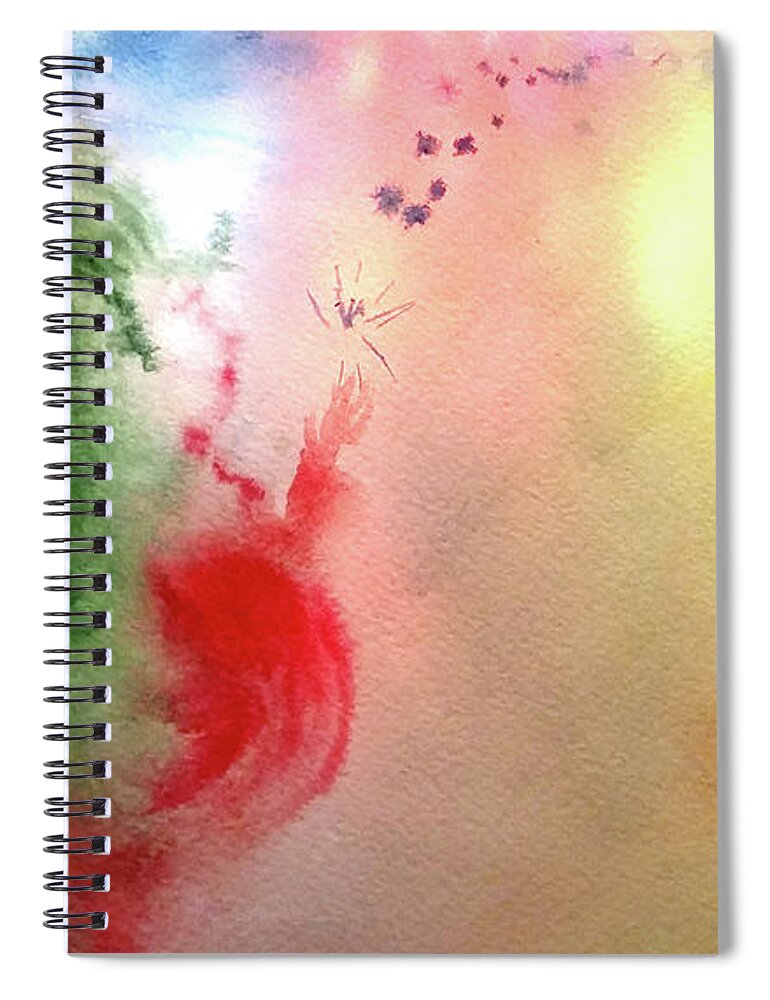 Birth Spiral Notebook featuring the drawing Birth by Mila Bistrova