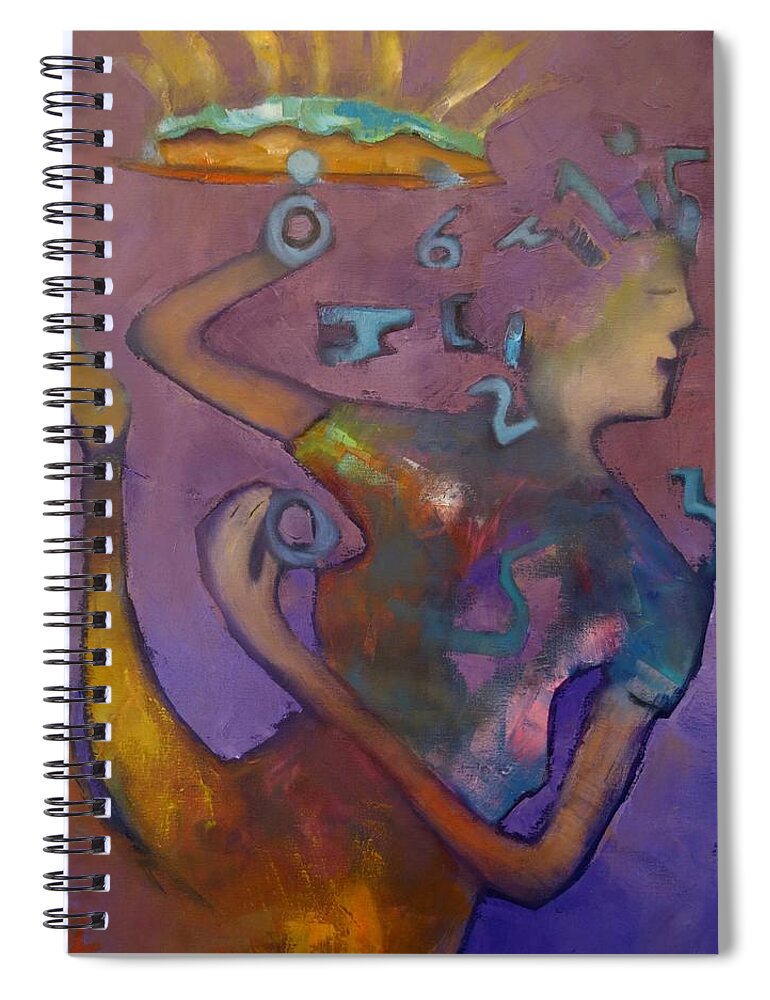 Birthday Cake Spiral Notebook featuring the painting Birthday cake by Suzy Norris