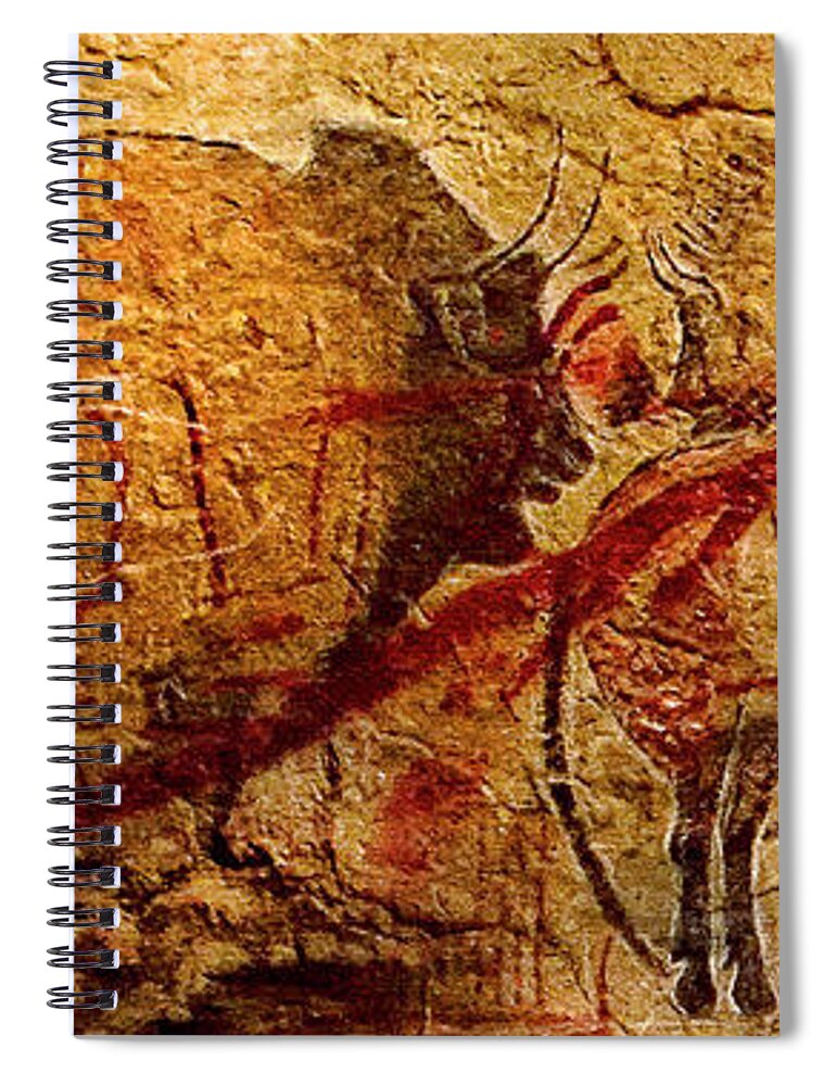 Bison Spiral Notebook featuring the digital art Bison Horse and other animals closer - Narrow Version by Weston Westmoreland