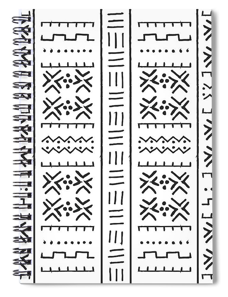 Grid Paper White and Black Geometric Pattern Vector Art Spiral Notebook  for Sale by taiche
