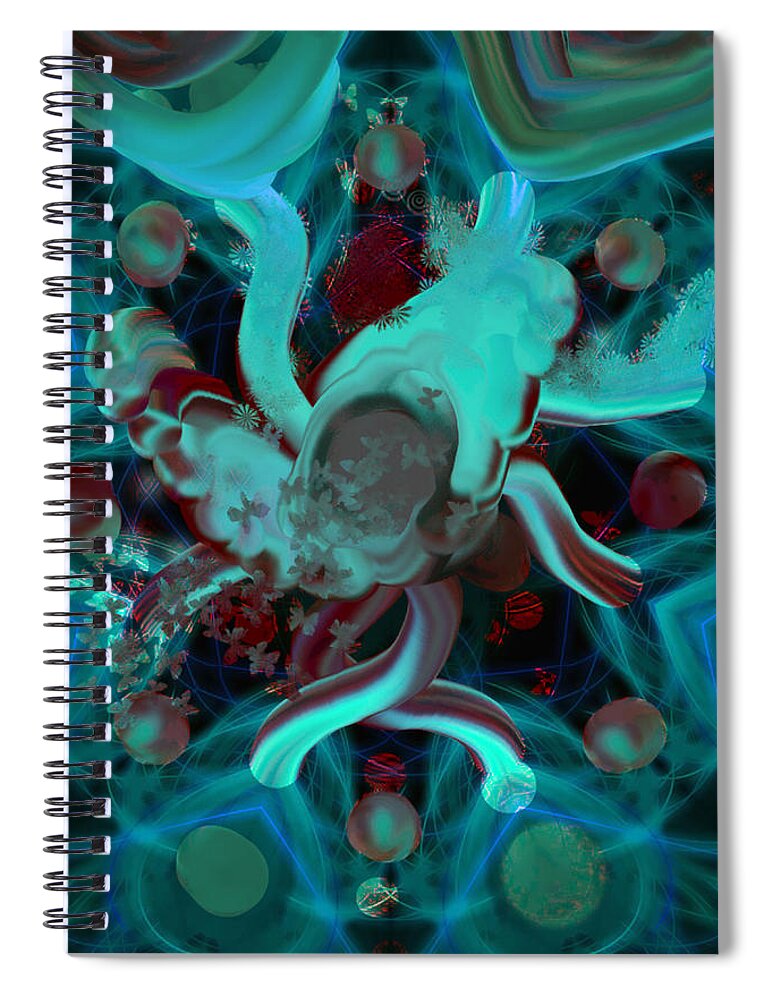 Black Hole Art Spiral Notebook featuring the digital art Black Hole by Don Wright