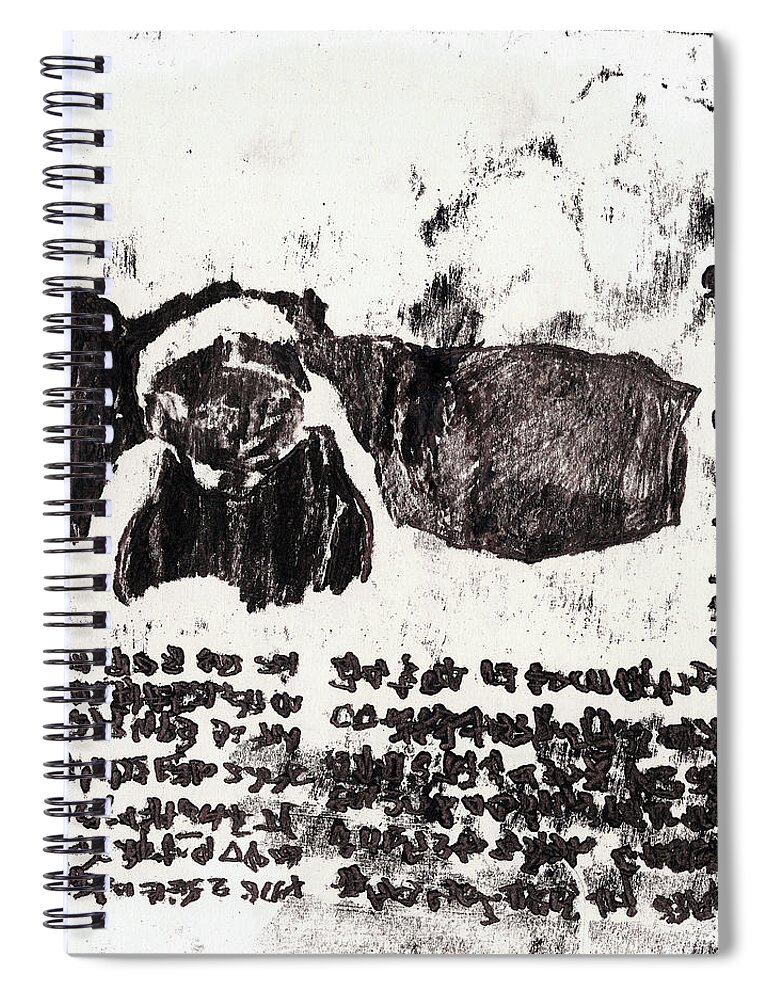 Black Ivory Spiral Notebook featuring the drawing Black Ivory Issue 1b71 by Edgeworth Johnstone