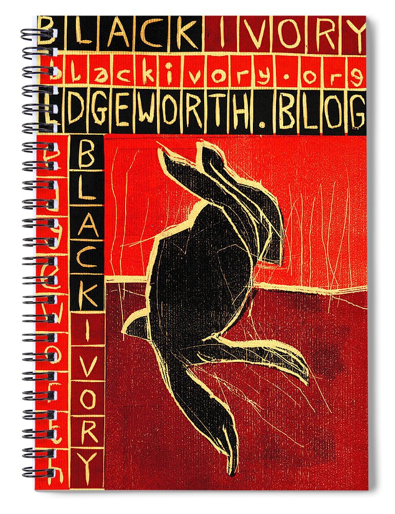 Poster Spiral Notebook featuring the relief Black Ivory Rabbit by Edgeworth Johnstone