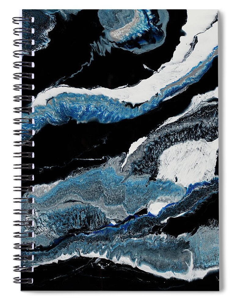 Urban Spiral Notebook featuring the painting Black Night by Tamara Nelson