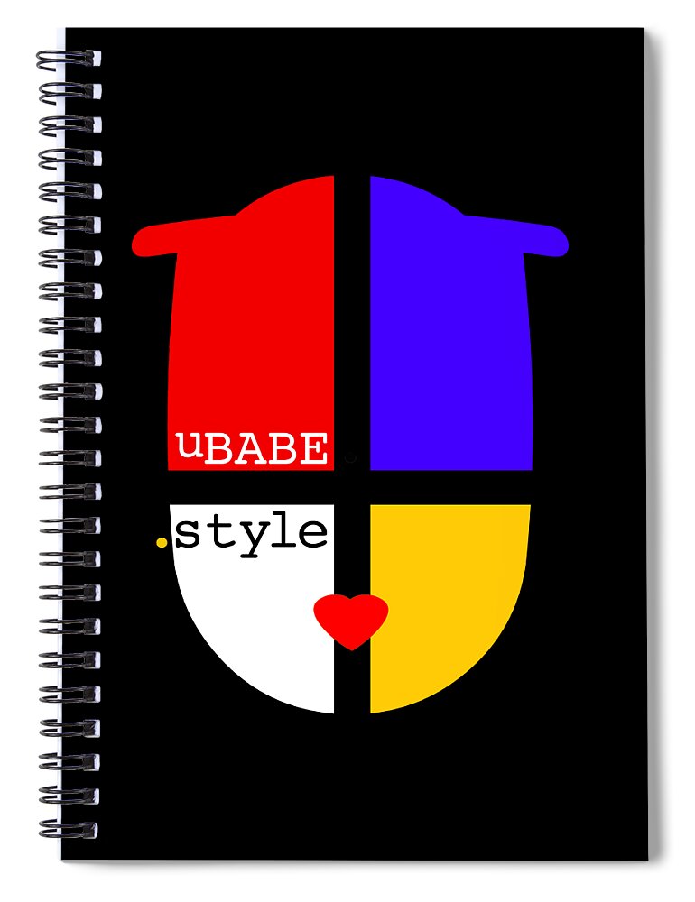 The Style Spiral Notebook featuring the digital art Black Style by Ubabe Style