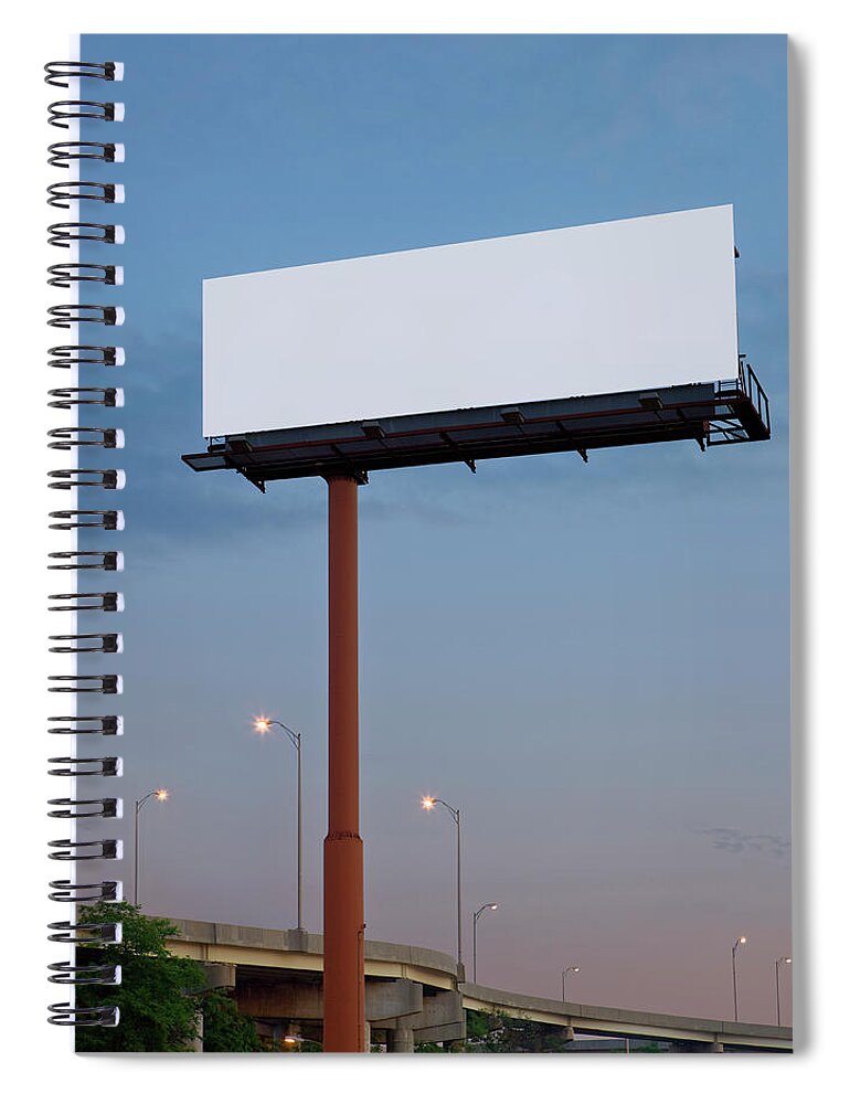Marketing Spiral Notebook featuring the photograph Blank Highway Billboard by Greg Pease