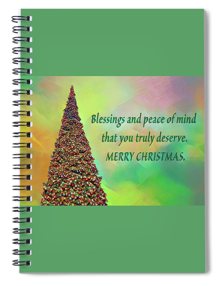 Linda Brody Spiral Notebook featuring the digital art Blessings and Peace of Mind that You Truly Deserve 4 by Linda Brody