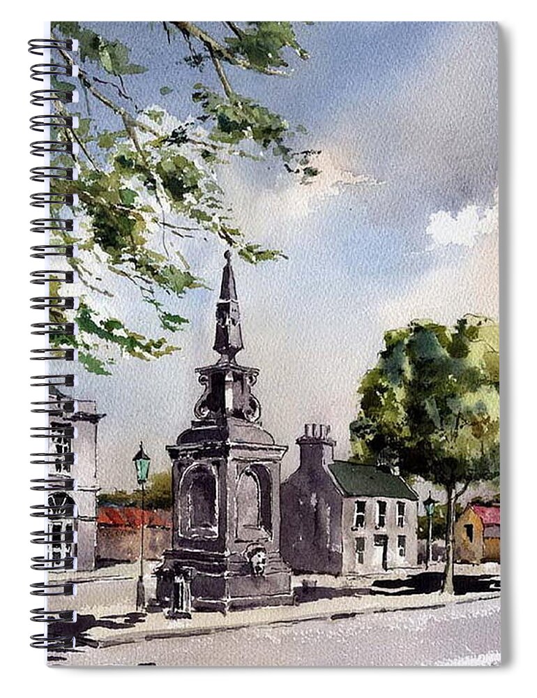 Village Spiral Notebook featuring the painting Blessington, West Wicklow. by Val Byrne