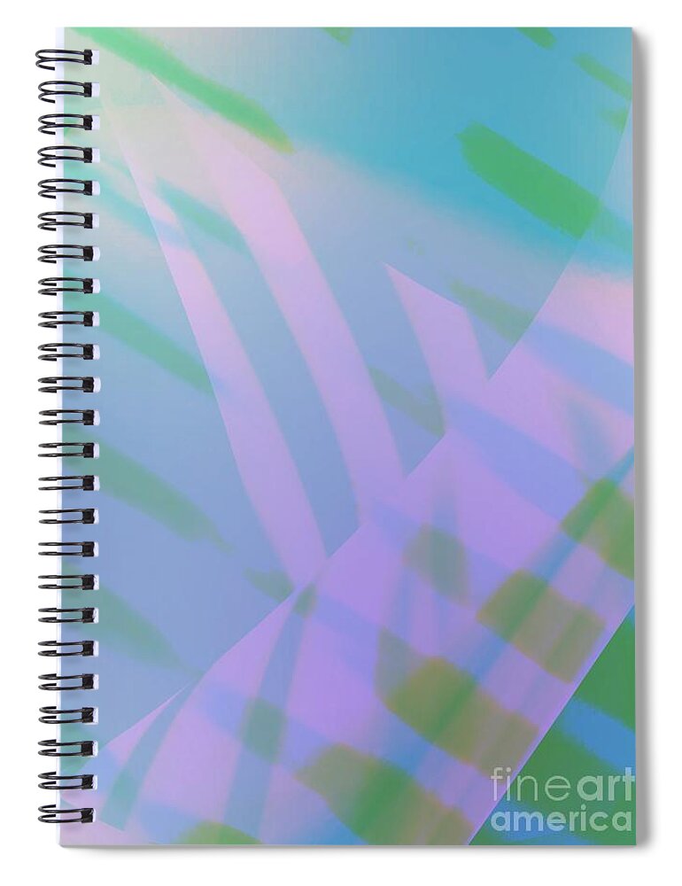 Abstract Spiral Notebook featuring the photograph Abstract Art Tropical Blinds Blue Green textured background by Itsonlythemoon -
